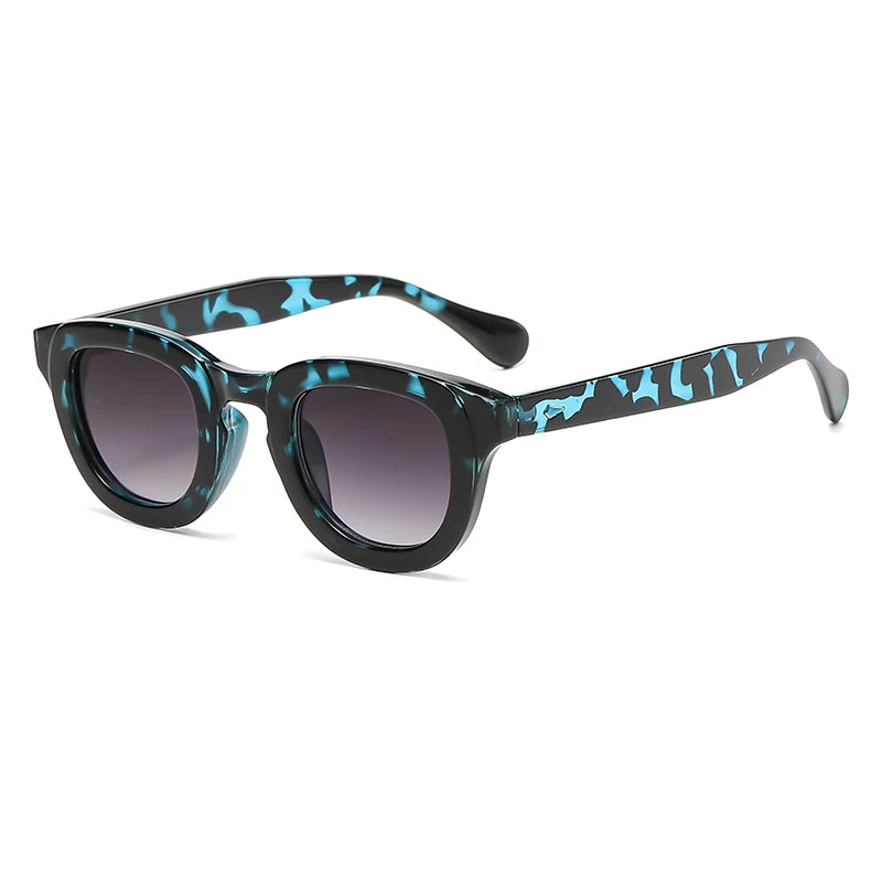 2024 Fashion New Female Retro Multi color Sunglasses Oval Frame Thick Frame Personality Simple Design Sun Glasses Male