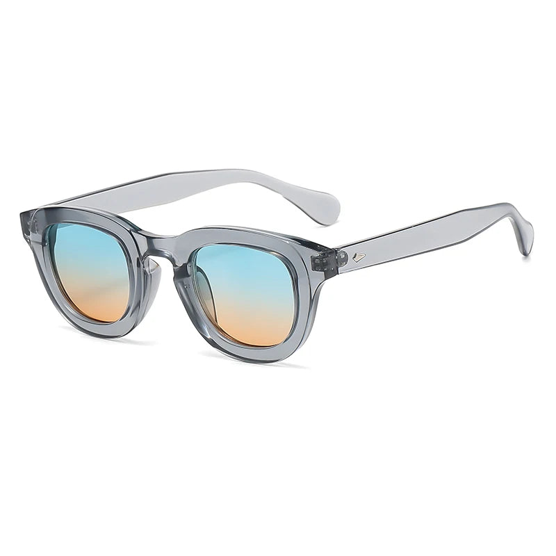 2024 Fashion New Female Retro Multi color Sunglasses Oval Frame Thick Frame Personality Simple Design Sun Glasses Male