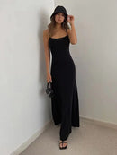 2025 Summer Women's New Fashion Simple Temperament Suspender Long Backless Slim Waisted Sexy Sweet And Spicy Casual Dresses