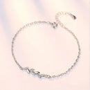 925 Sterling Silver Leaves Charm Bracelets For Women Crystal Jewelry bracelet