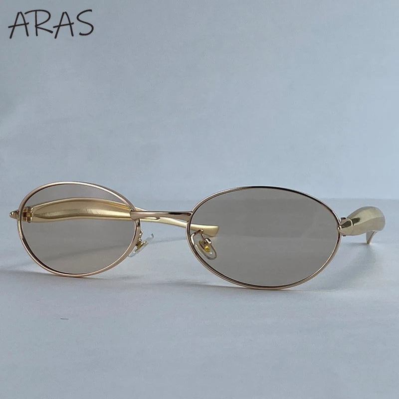 Sexy Small Oval Punk Sunglasses Women 2025 Luxury Vintage Steampunk Metal Frame Sun Glasses For Ladies Trendy Traveling Shades