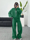 Women's Leisure Suit Autumn and Winter Cardigan Sports Women's Fashion Street Style Long-Sleeved Coat Trousers Two-Piece Set
