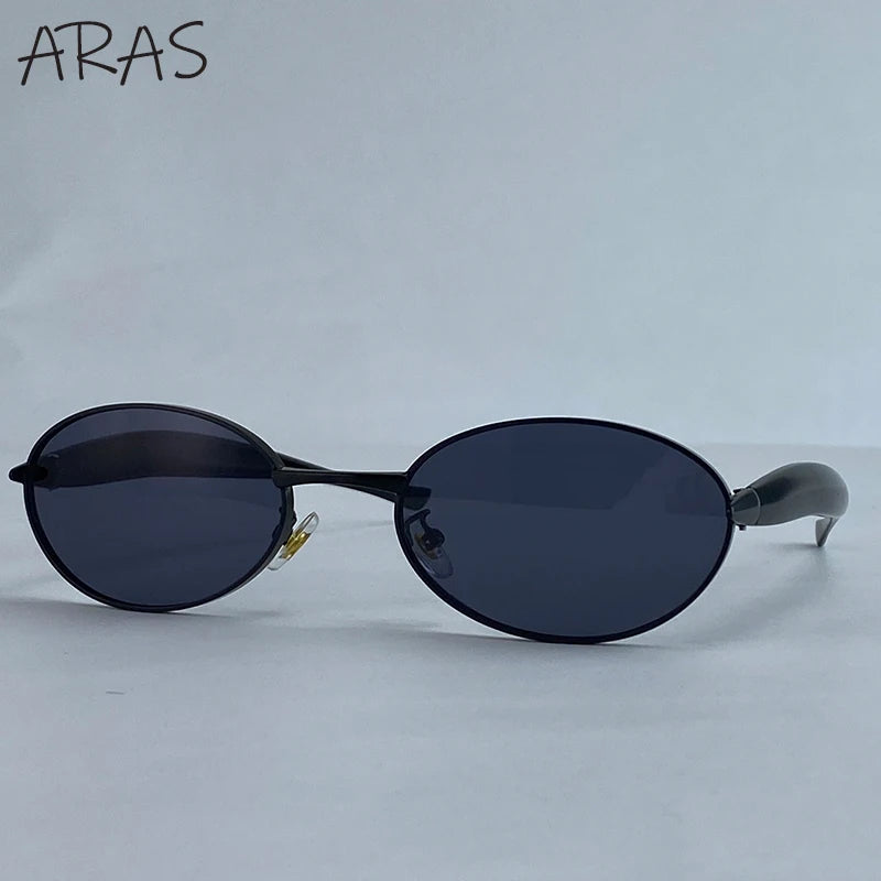 Sexy Small Oval Punk Sunglasses Women 2025 Luxury Vintage Steampunk Metal Frame Sun Glasses For Ladies Trendy Traveling Shades