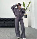 Women's Leisure Suit Autumn and Winter Cardigan Sports Women's Fashion Street Style Long-Sleeved Coat Trousers Two-Piece Set