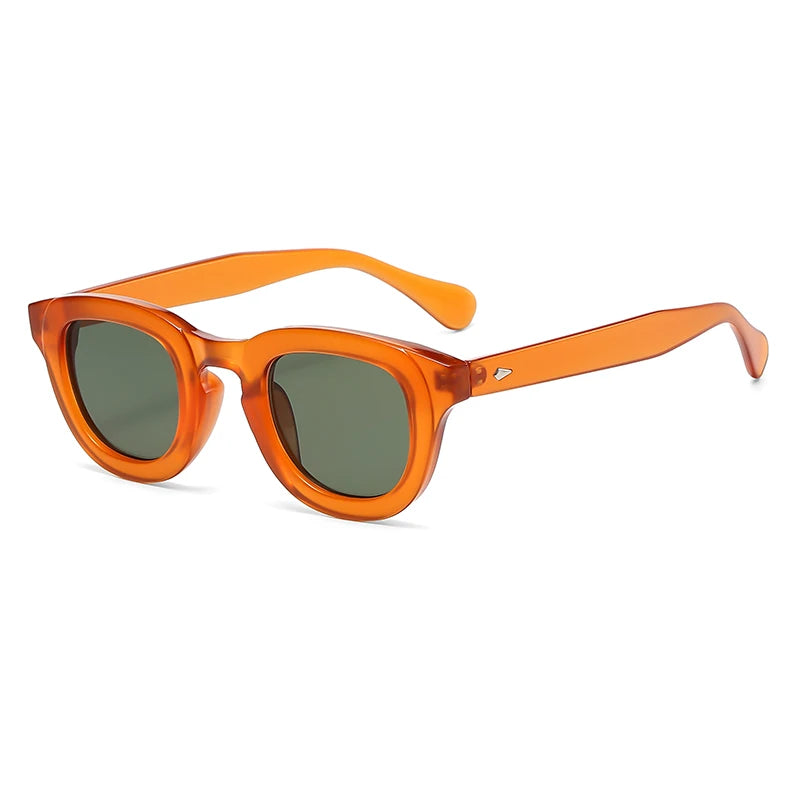 2024 Fashion New Female Retro Multi color Sunglasses Oval Frame Thick Frame Personality Simple Design Sun Glasses Male