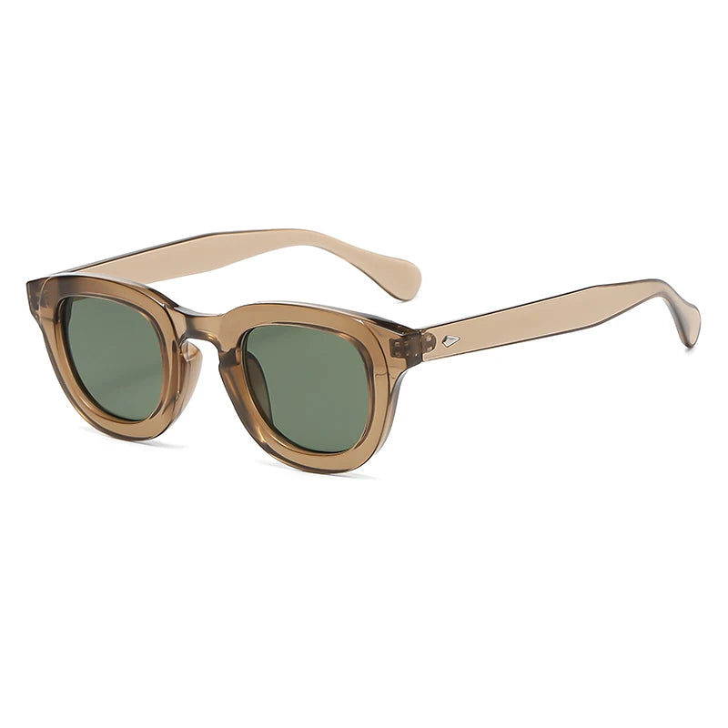 2024 Fashion New Female Retro Multi color Sunglasses Oval Frame Thick Frame Personality Simple Design Sun Glasses Male