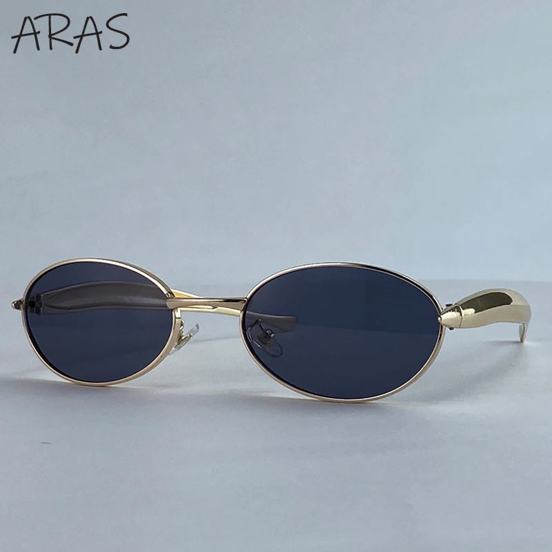Sexy Small Oval Punk Sunglasses Women 2025 Luxury Vintage Steampunk Metal Frame Sun Glasses For Ladies Trendy Traveling Shades