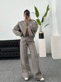 Women's Leisure Suit Autumn and Winter Cardigan Sports Women's Fashion Street Style Long-Sleeved Coat Trousers Two-Piece Set