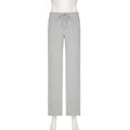 Apprabant Casual Fashion Drawstring High Waist Trousers Set Lace Up Flared Sleeve V Neck Twist Tops Plush Loose Pants Suit