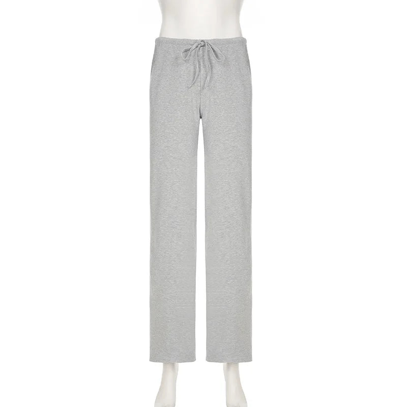 Apprabant Casual Fashion Drawstring High Waist Trousers Set Lace Up Flared Sleeve V Neck Twist Tops Plush Loose Pants Suit