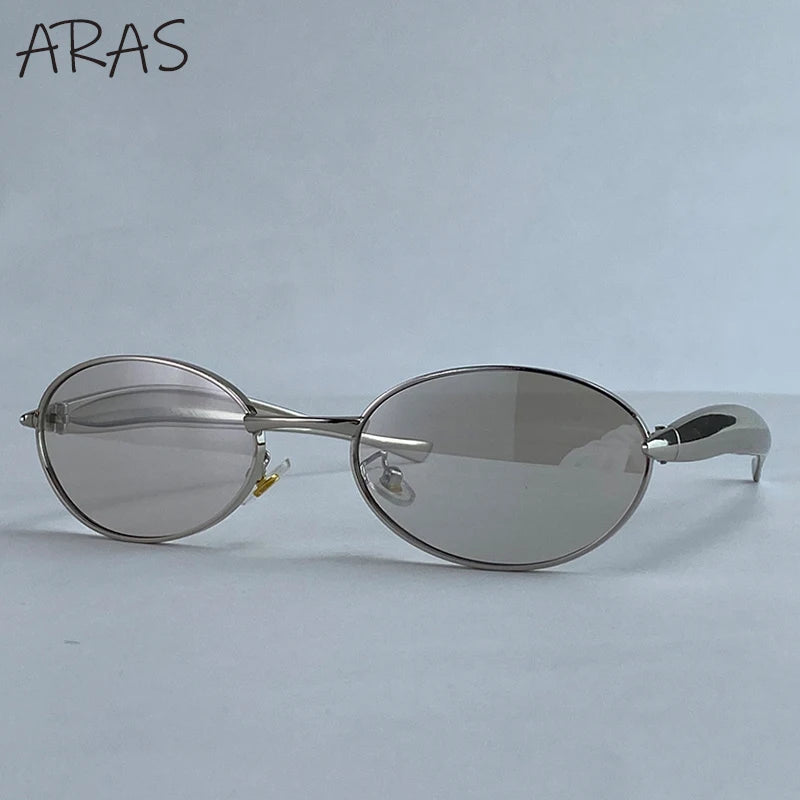 Sexy Small Oval Punk Sunglasses Women 2025 Luxury Vintage Steampunk Metal Frame Sun Glasses For Ladies Trendy Traveling Shades