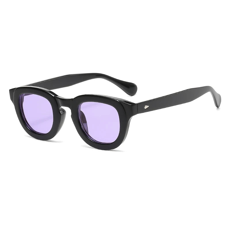 2024 Fashion New Female Retro Multi color Sunglasses Oval Frame Thick Frame Personality Simple Design Sun Glasses Male