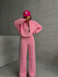 Women's Leisure Suit Autumn and Winter Cardigan Sports Women's Fashion Street Style Long-Sleeved Coat Trousers Two-Piece Set