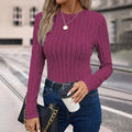 Mia Muse Women's Knitted Long Sleeve T-Shirts Crew Neck Solid Casual Autumn Basic Daily Tops  Women's Blouses Deals