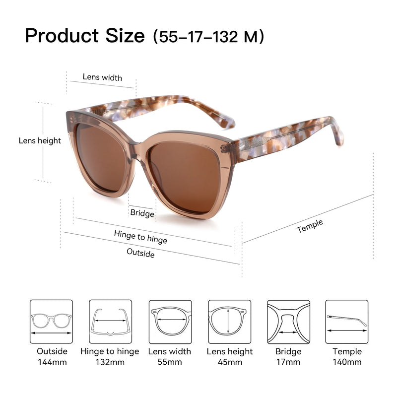 ZENOTTIC 2025 Butterfly Polarized Sunglasses Women's Thick Frame Shade UV400 Protective Acetate Sun Glasses  Fashion Shopping