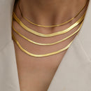 Stainless Steel Necklaces Hot Fashion Unisex Waterproof Filmy Snake Chain Herringbone Choker Men Necklace For Women Jewelry Gift