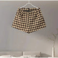2025 Spring Retro Plaid Women Sets Casual Chic Full Sleeve Zipper Jacket High Waist Pockets Shorts NEW Lady Office Suit Commute