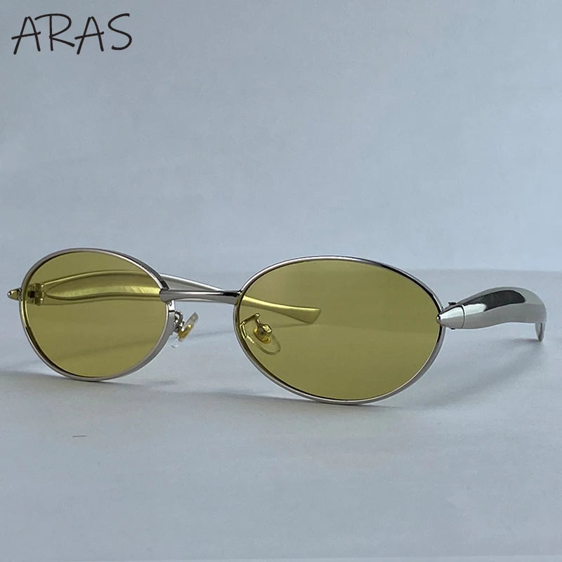 Sexy Small Oval Punk Sunglasses Women 2025 Luxury Vintage Steampunk Metal Frame Sun Glasses For Ladies Trendy Traveling Shades