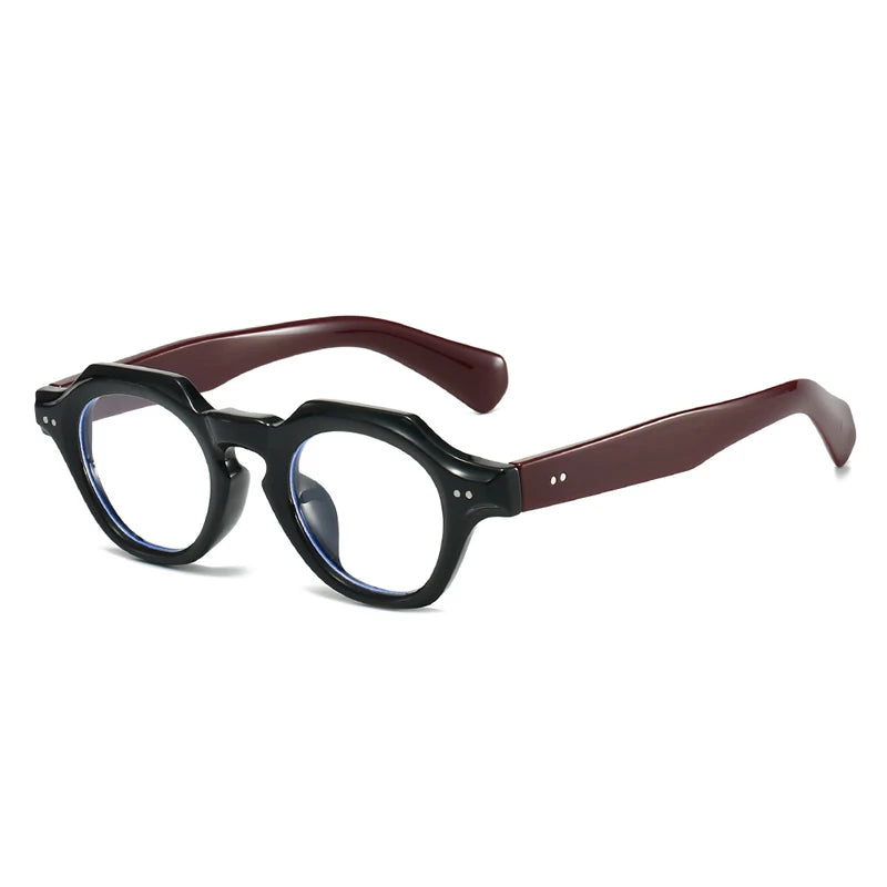 SO&EI Fashion Small Polygon Square Sunglasses Women Retro Rivets Shades UV400 Men Red Blue Sun Glasses