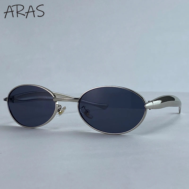 Sexy Small Oval Punk Sunglasses Women 2025 Luxury Vintage Steampunk Metal Frame Sun Glasses For Ladies Trendy Traveling Shades
