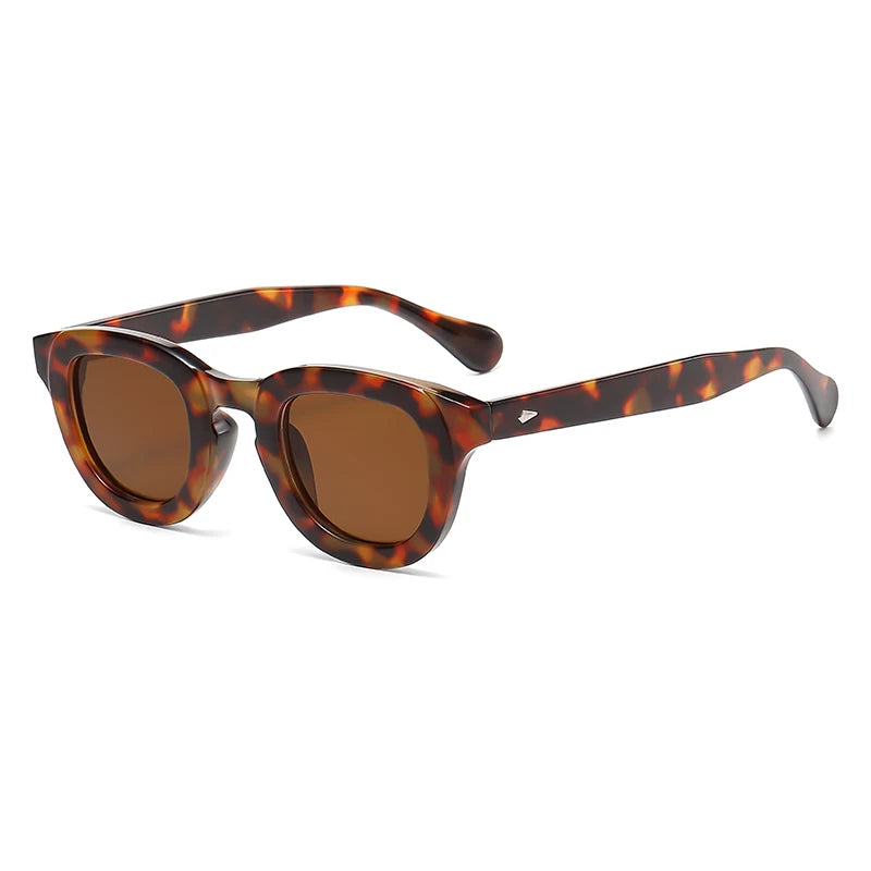 2024 Fashion New Female Retro Multi color Sunglasses Oval Frame Thick Frame Personality Simple Design Sun Glasses Male