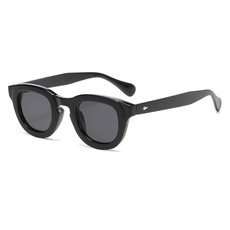 2024 Fashion New Female Retro Multi color Sunglasses Oval Frame Thick Frame Personality Simple Design Sun Glasses Male