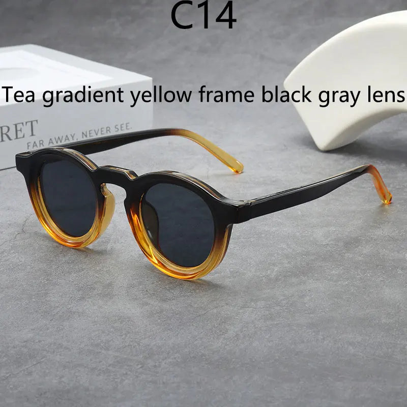 2025 Retro Thick Framed Oval Sunglasses For Men American Style Gray  Eyewear Retro Leopard Print Glasses UV400 Prescription