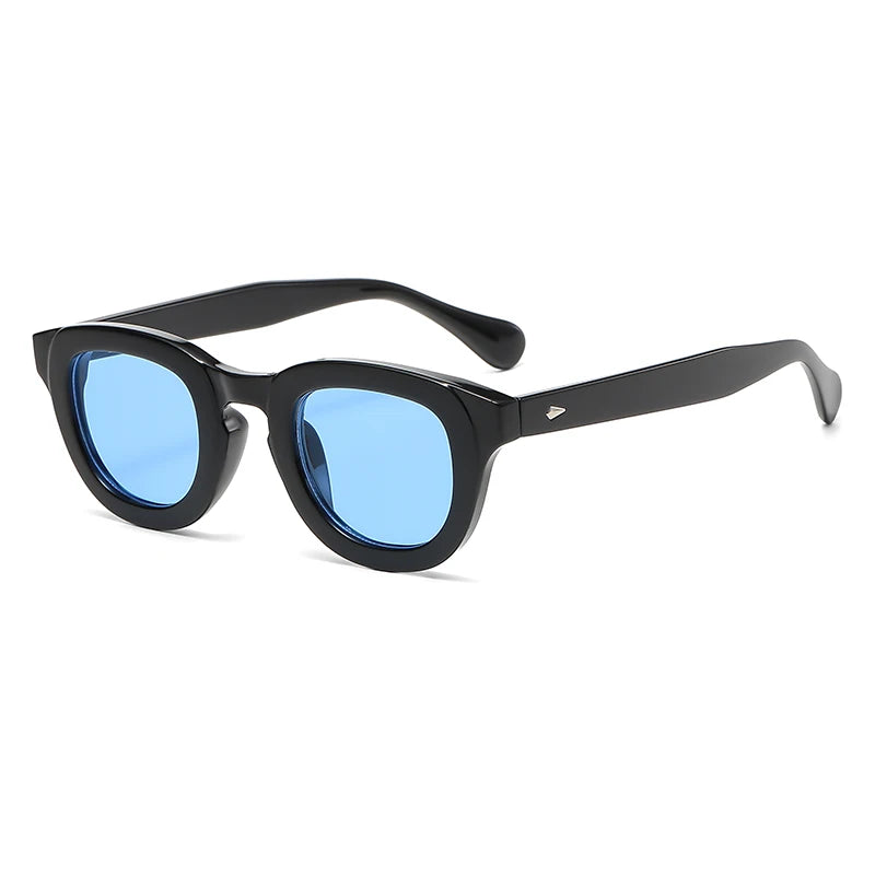2024 Fashion New Female Retro Multi color Sunglasses Oval Frame Thick Frame Personality Simple Design Sun Glasses Male