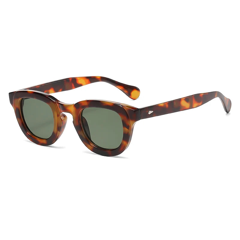 2024 Fashion New Female Retro Multi color Sunglasses Oval Frame Thick Frame Personality Simple Design Sun Glasses Male