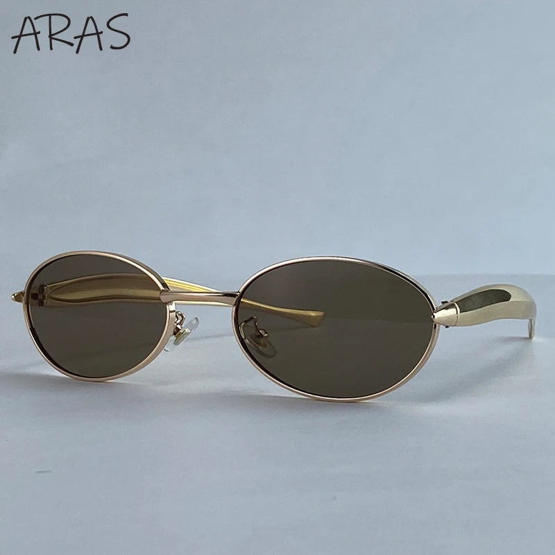 Sexy Small Oval Punk Sunglasses Women 2025 Luxury Vintage Steampunk Metal Frame Sun Glasses For Ladies Trendy Traveling Shades